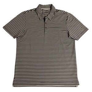 ADIDAS Golf Polo Shirt Men’s Medium Gray Striped